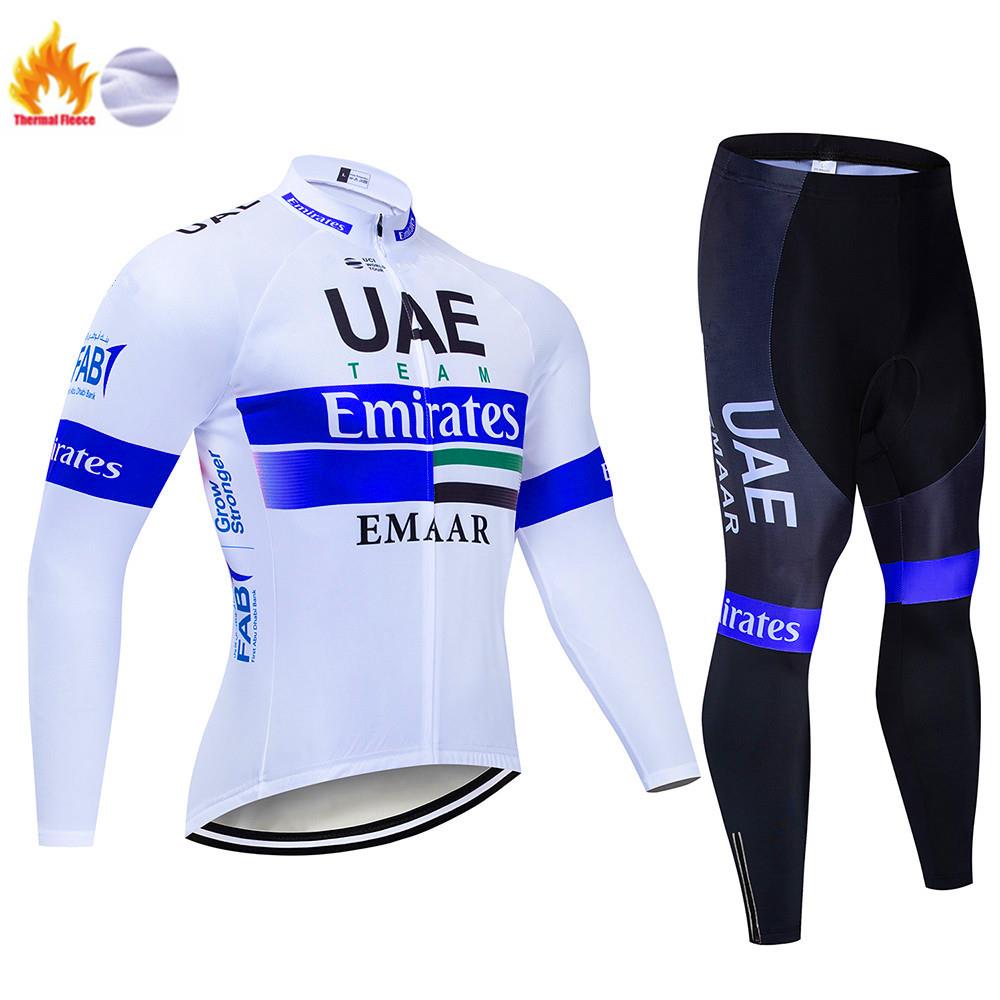 2026 Winter Warm Cycling Clothing Set Fleece Men's UAE Winter Cycling Sets Warm Long-sleeved Suit Soad Bike Bicycle Overalls Riding Suit