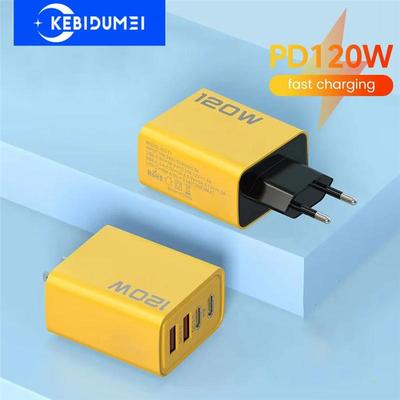 120W Dual USB Type C Charger QC 3.0 Fast Phone Charger Adapter Multi-port Charging Head for Smartphones