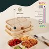 Disposable Corn Starch 6-Compartment Bento Box (50 Sets)