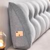 Removable & Washable Triangular Headboard Cushion - Imitation Cotton Linen Tatami Back & Waist Support Pillow