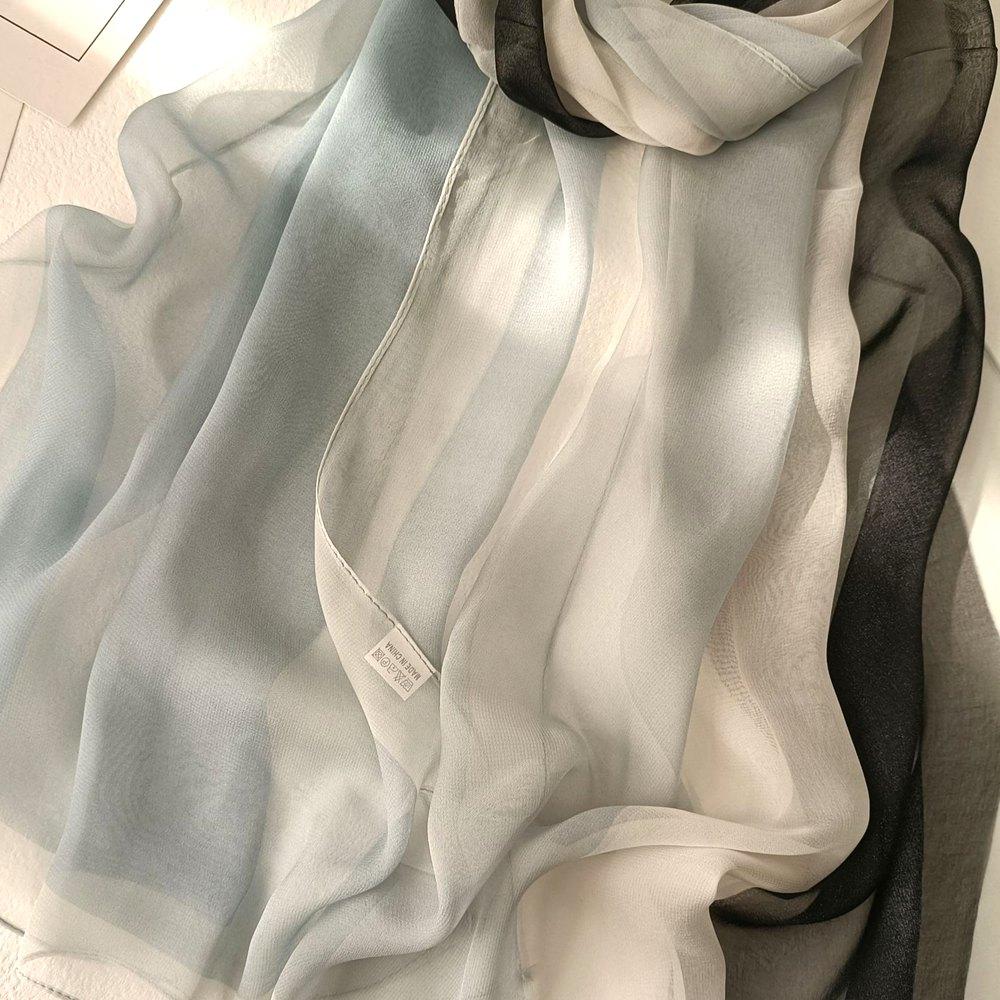 160*50Cm Long Wraps Beach Sunscreen Scarves Silky Georgette Thin Soft Chiffon For Women Gradient Printing Scarf Shawls Hijab