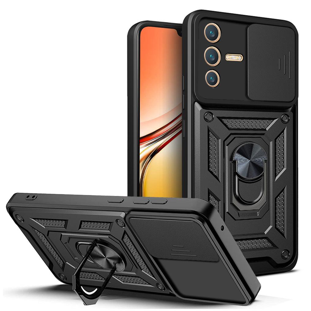 For Vivo V23 5G Case Vivo V23 Cover Vivo V23E v23 v23e Magnetic Ring Holder Armor Phone Case Slide Camera Protect Back Cover