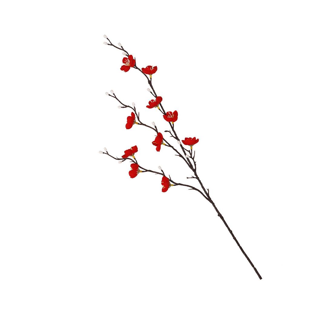 Künstliches Pflaumenarrangement Blume Realistisch Seide Künstlich Frühlingsblütenzweig für Hochzeit Zuhause Rot