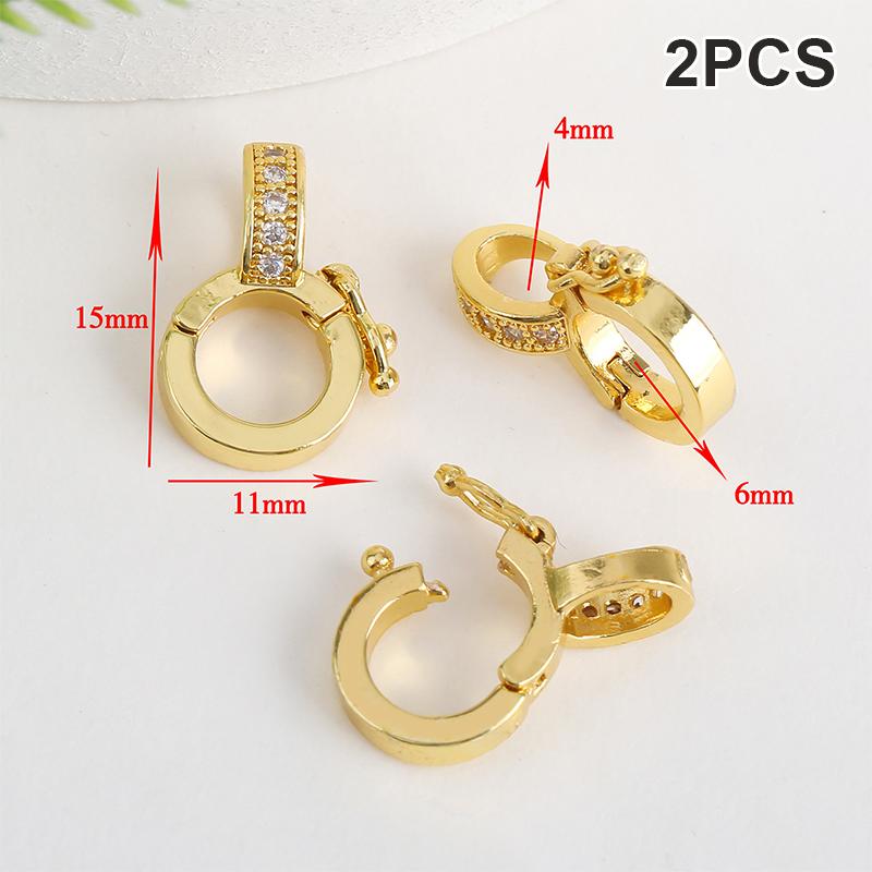 2 szt. Pozłacane 18K Zapięcia łączące z cyrkoniami Mosiężne zawieszki do wisiorków Tworzenie biżuterii DIY Ręczne tworzenie naszyjników