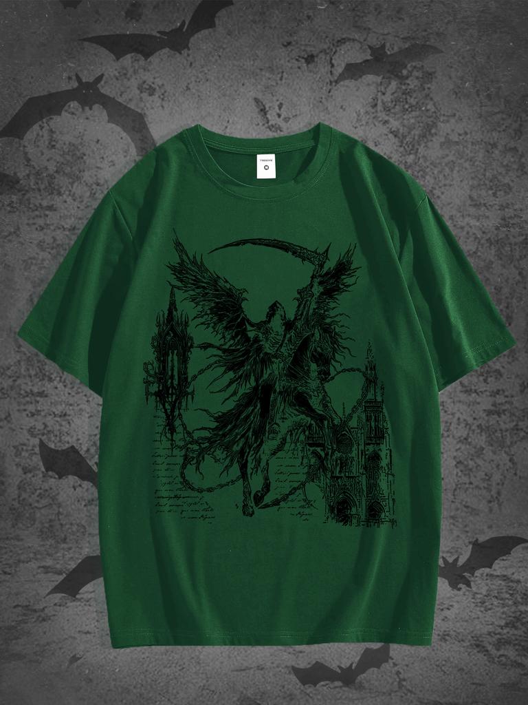 Men's Graphic Oversized Short Sleeve Tee Shirt Y2K Vintage Streetwear T-Shirts 