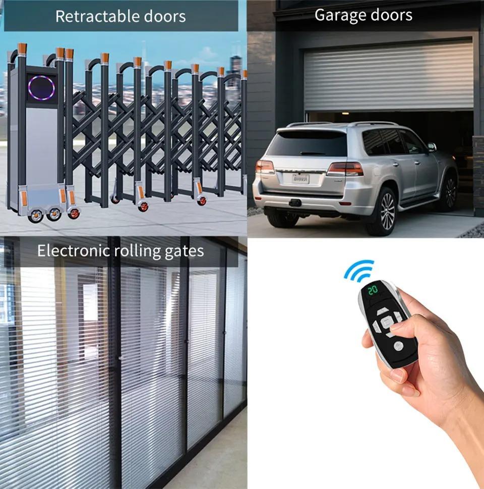 433Mhz Wireless Copy Rechargeable Remote Control Garage Door Gate Key Duplicator Clone Copy Universal Controller Multi-frequency 300-915Mhz