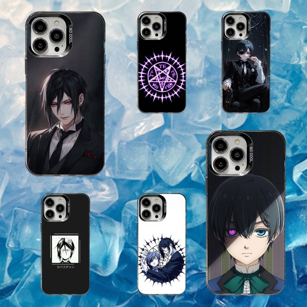 Black B-Butler Anime Phone Case For iPhone 16,15,14,13,12,11,Mini,Pro,SE,MAX White Matte Shockproof Cover