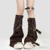Cute Y2k Leg Warmers JK Spicy Girl Y2k Stockings Brown Retro Pile Up Socks Fall Winter