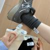 Heel Cloth Label Socks Women'S Tide Simple And Fashionable Smiley Face English Ab Socks Personalized Cotton Stacking Socks