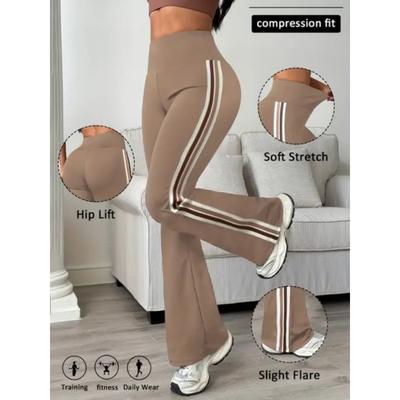 Pantalones de Yoga Casuales Micro Acampanados con Elasticidad de Cintura Alta, Ejercicios de Pilates, Compresión Abdominal, Moldeado de Piernas y Pantalones Acampanados de Secado Rápido
