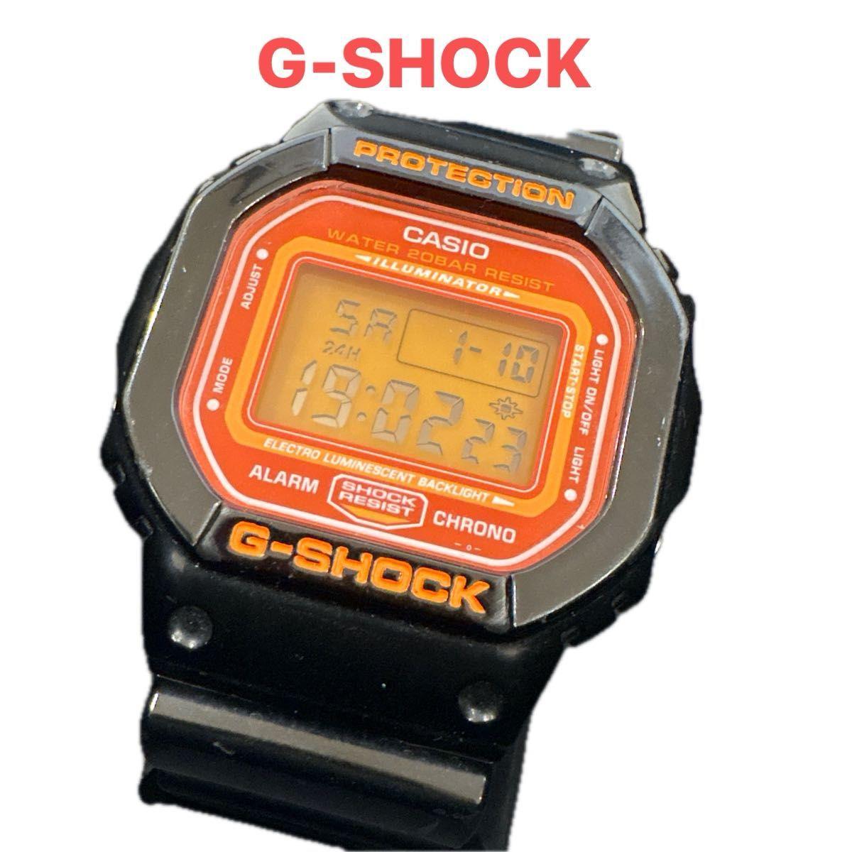 CASIO G-SHOCK DW-5600 Orange Black Digital Watch Used Watch Working Item