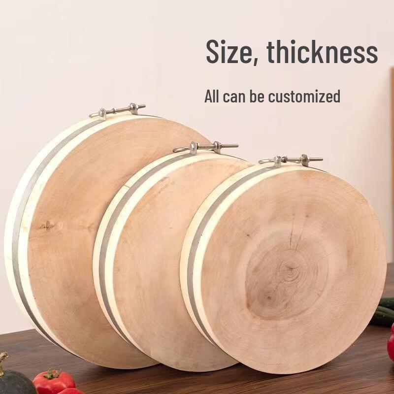 OEING Natural Willow Wood Round Cutting Board