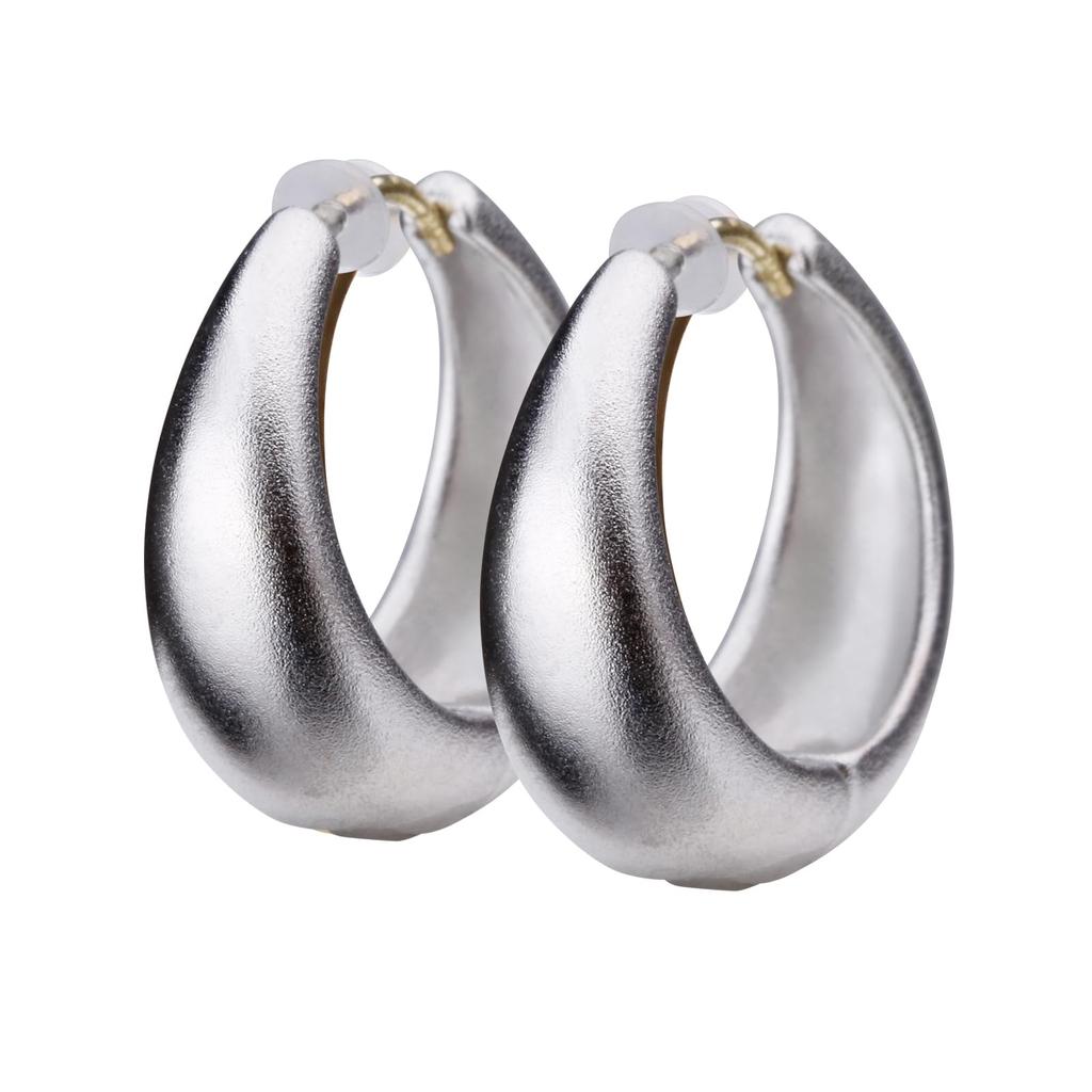 LOKUMI Made in 18K K18 Hoop Present Earrings, Japan, Gold, Post, K18, Hypoallergenic, Hoop, Earrings, Large, Women's, Simple, Popular, Gift, (Matte