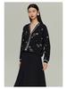 JZ Jiuzi Women's Contrast Diamond Cardigan Sweater