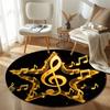 Rustic Round Abstract Multicolor Floor Rug, Non-Slip Floor Mat for Living Room
