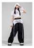 Girls' Jazz Dance Costume Set: Korean Style Cropped Vest & Sweatpants for Performances