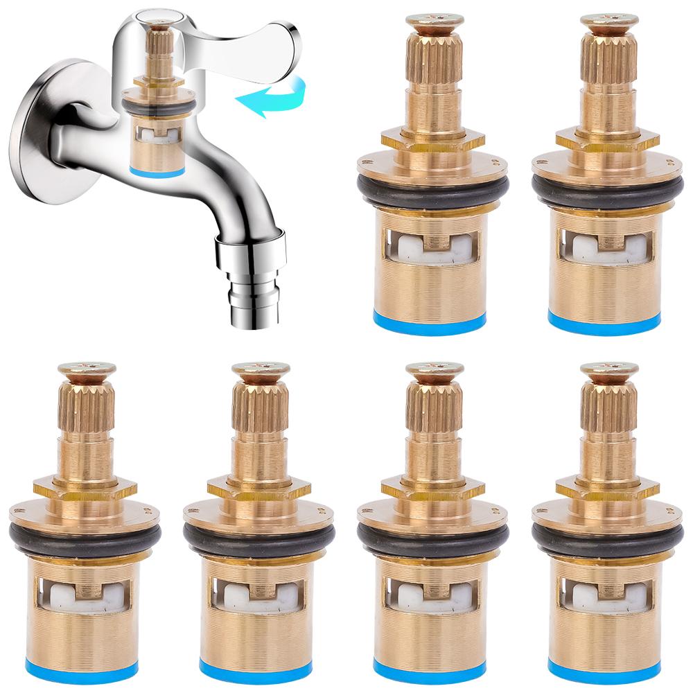 10/1x Faucet Valves Replacement Brass Stainless Steel Faucet Valves Household Sink Tap Inner Cartridges Bathroom Kitchen Faucet