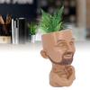 Face Planter Pot with Drainage Hole Man Face Flower Pot Head Planter Muscular Man Flower Pot for Living Room Hallway