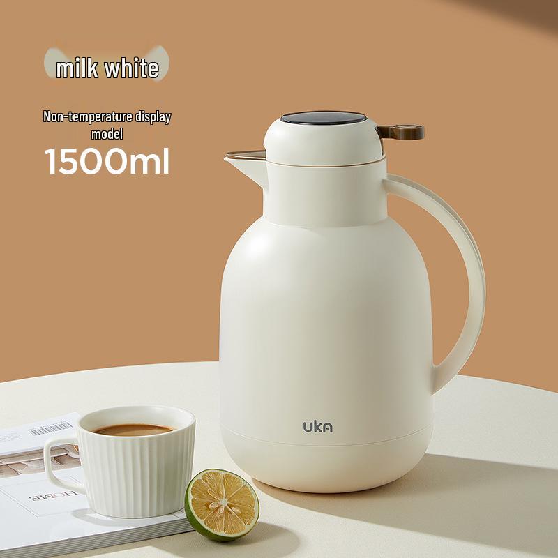 Large Capacity Red Glass Thermos Flask - Insulated Hot Water & Tea Stewing Pot