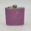 180ml Rhinestone Studded Hip Flask Leak-proof 304 Stainless Steel Reusable Anti-drop Wine Flask