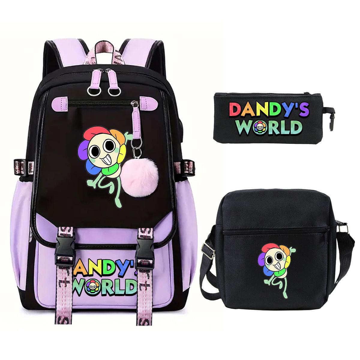 

Мерч гри Dandy s world Рюкзак для початкової та середньої школи, модний дитячий рюкзак, набір із трьох предметів No specification