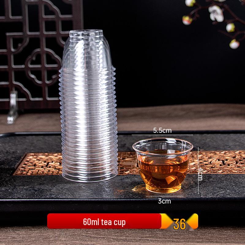 Thickened Gongfu Tea Cup Set - 50ml/60ml, Food-Grade, Disposable, Durable for Travel and Tea Tasting