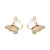 Elegant White Butterfly Mother-of-Pearl Stud Earrings - Light Luxury Fresh Summer Fairy Vibe