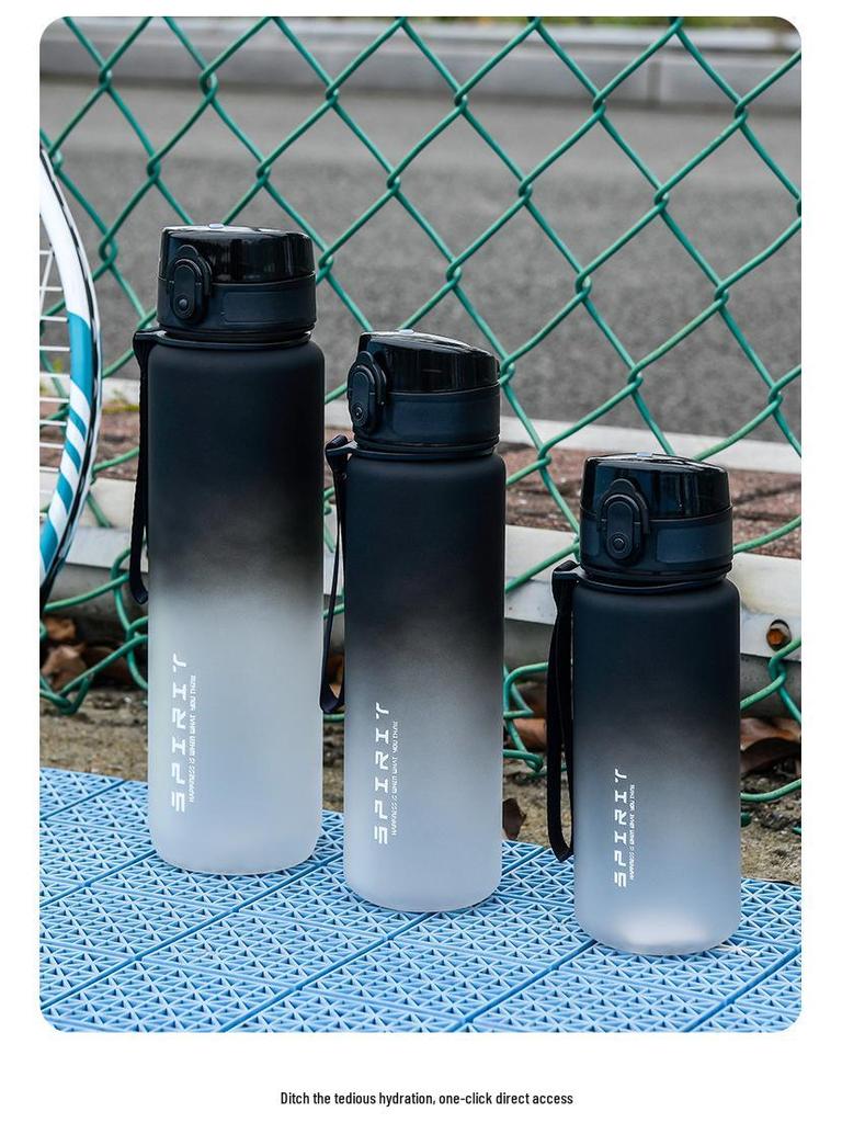 Gradient Frosted Water Bottle with Free Shipping - Large Capacity, Portable Sports Cup for Men and Women