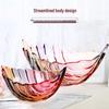 Flavinmci Crystal Glass Leaf Fruit Bowl