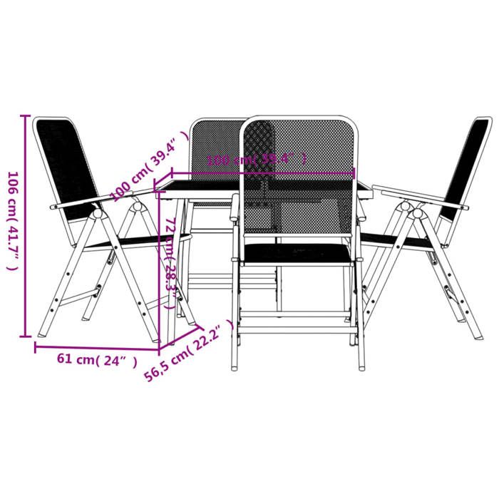 VidaXL Garden Dining Set 5 Pcs Anthracite Metal Mesh 3211819
