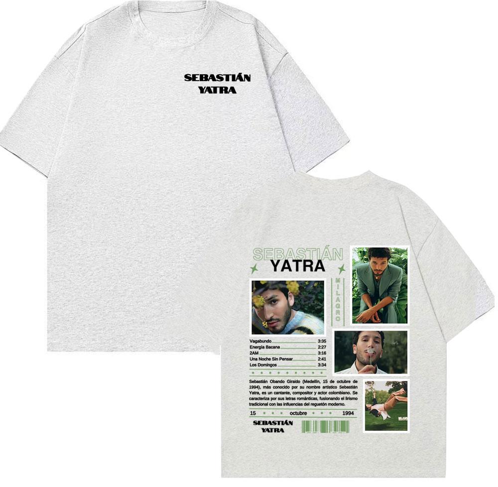 

2026 Singer SEBASTIAN YATRA Milagro 2026 Graphic T Shirt Men Women Fashion Hip Hop 90s Vintage T Shirts Cotton Tshirt 4XL