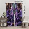 2pcs Rod Pocket Dragon Print Curtains - Semi-Sheer Polyester Pongee Fantasy Library Decor for Bedroom, Living Room - Machine Was