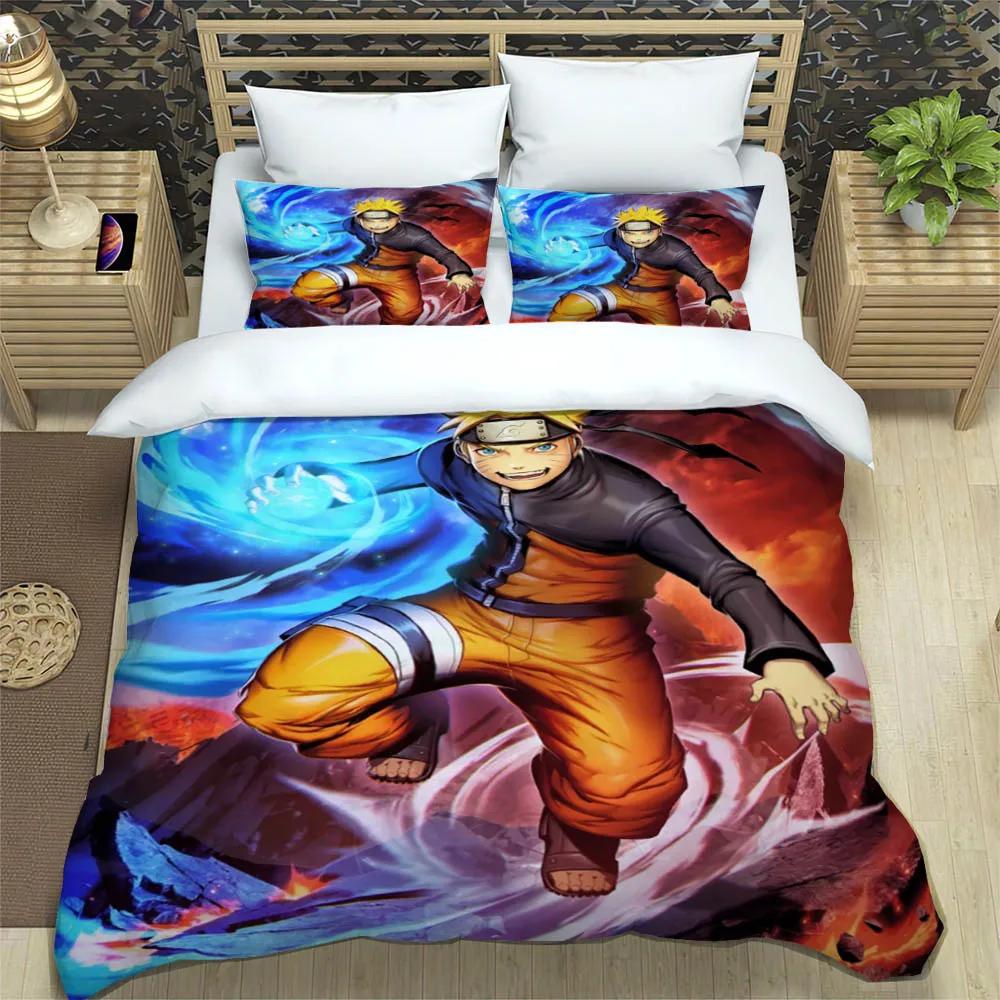 Cartoon N-Naruto Bedding Sets Exquisite Bed Supplies Set Duvet Cover Bed Comforter Set Bedding Set Luxury Birthday Gift