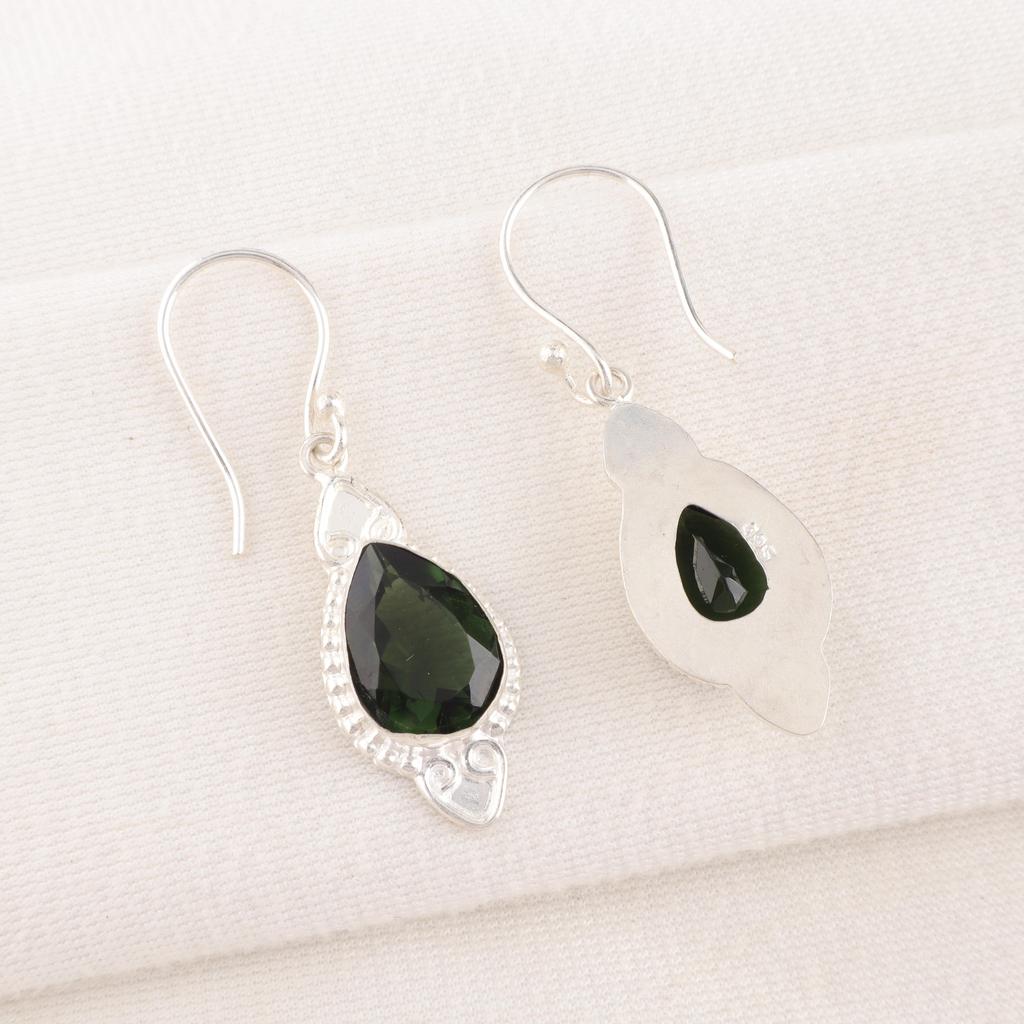 Green Tourmaline Gemstone Jewelry, 925 Solid Sterling Silver Earring, Amazing Tourmaline Earring, Handmade Designer Jewelry For Women