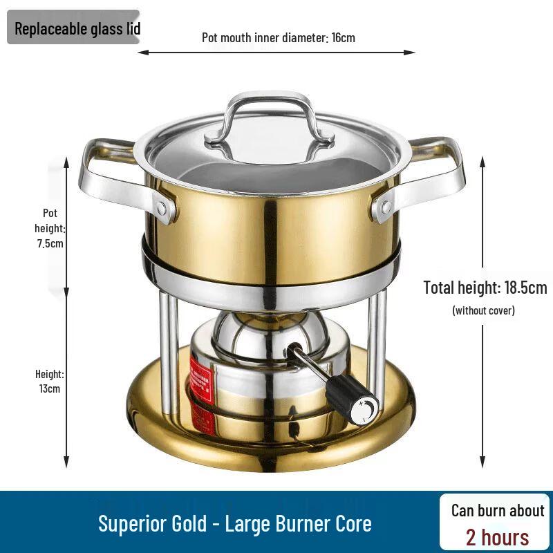 Jiakangming 304 Stainless Steel Personal Gas Hot Pot