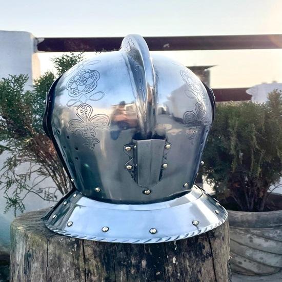 Authentic Knight's Helmet  Handcrafted Medieval Steel Armor for Roleplay
