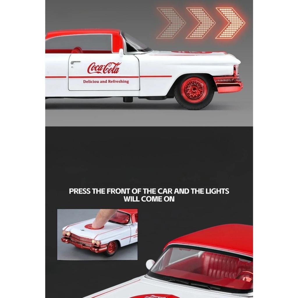 Simulation 1/32 1961 Cadillacs Series 62 Convertible Alloy Car Model Sound Light Children Metal Toy Vehicle Miniature Voiture