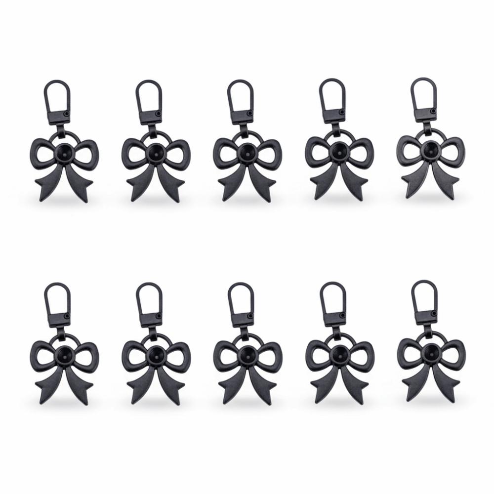 10pcs Detachable Metal Zipper Butterfly Bow Zipper Slide Replacement Zipper Head Replacement Kits