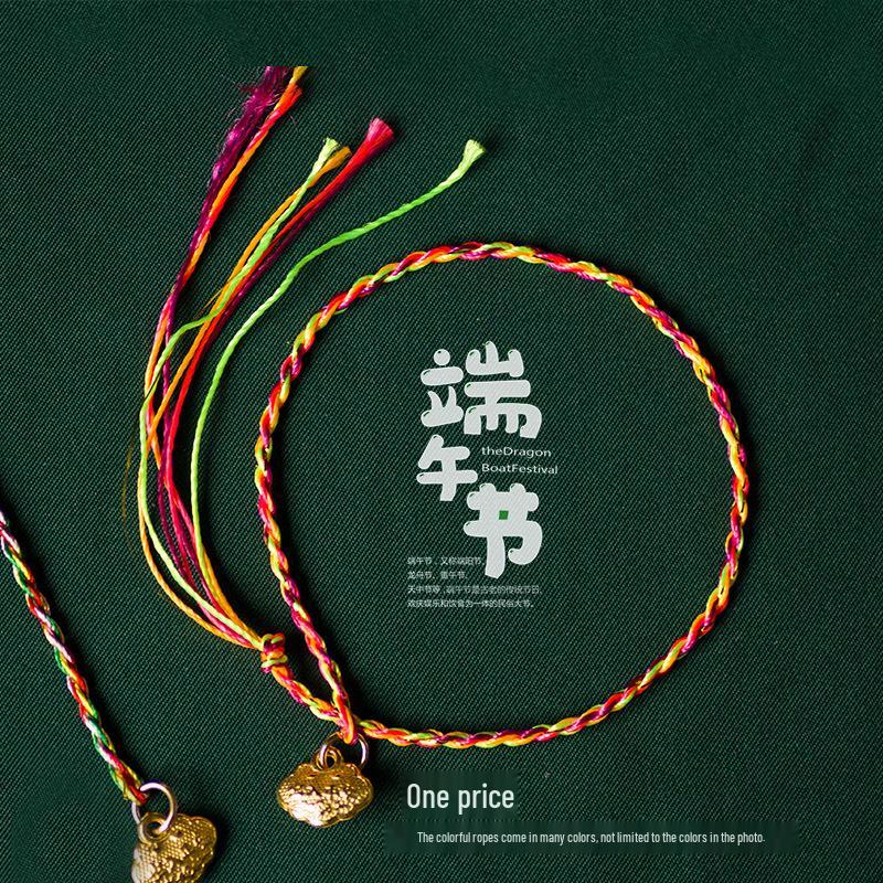 Dragon Boat Festival Handmade Five-Color Rope Bracelet - Kids  DIY Zongzi Wristband
