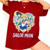 Summer 2026 Sailor Moon Core Trio Love Group Trend 100 Cotton Printed Loose Tshirts for Boys and Girls Parentchild Tops