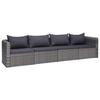 VidaXL Garden Furniture 4 Pcs with Cushions Wicker Resin Garden Sofa Patio Furniture Outdoor Furniture Furniture 44164