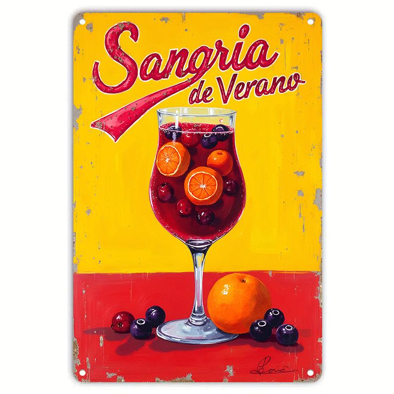 Fruit Juice Tin Sign Tiki Cocktails Coffee Whisky Tinplate Poster Classic Wall Plaque Signs Cafe Bar Billboard Art Decor Plates