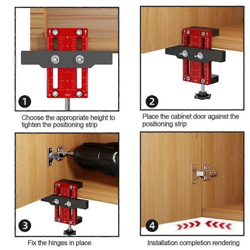 Cabinet Door Installation Positioner Tool Free Adjustable 60mm Alloy For Professional And DIY Cabinet Assembly