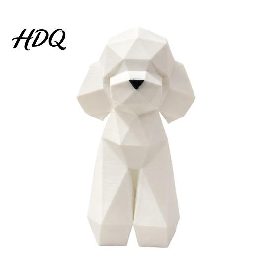 Modern Desk Accessories 3D Printed Geometric Puppy Figurine Minimalist Dog Statue Creative Animal Crafts Cute Artistic Sculpture for Home