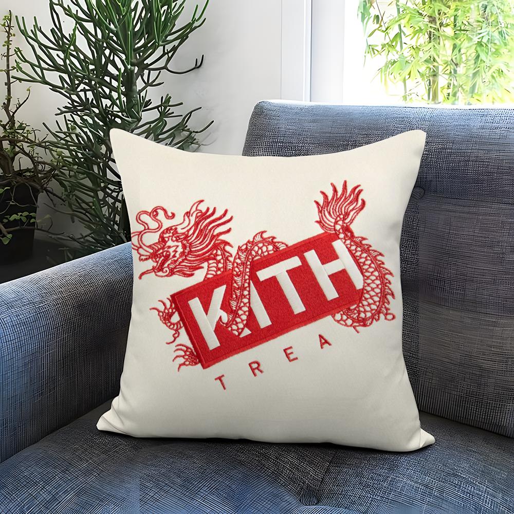 Capa de Almofada Clássica com Logo K-KITH Capa de Travesseiro Reversível Confortável Ideal para Carro Sofá Quarto e Além