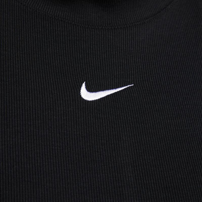 Nike Sportswear Essentials Solid Logo High Neck Cropped Top Women Tops Black DV7959-010