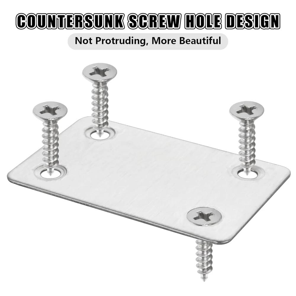 Stainless Steel Right Angle Corner Brackets Furniture Fastener Connector Wood Shelves Cbinets Flat Plate Angle Code Corner Brace
