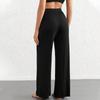 Women's Fashionable Casual Home High-waisted Wide-leg Trousers With A Flowing Drape.