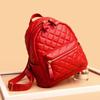 Bag Women's Plaid Backpack Summer New Women's Backpack ins Trend Embroidery Thread Rhombus Student Backpack