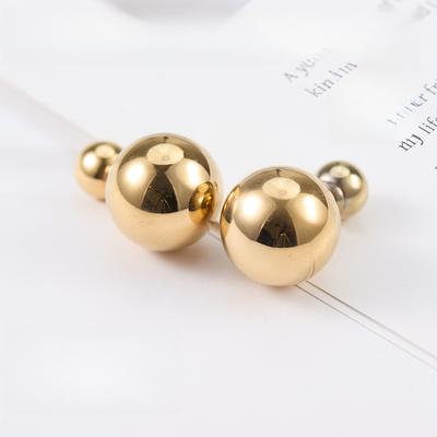 Simple Round Smooth Round Stud Earrings Gold Niche High-end Earrings Women's Titanium Steel High Color Retention Jewelry